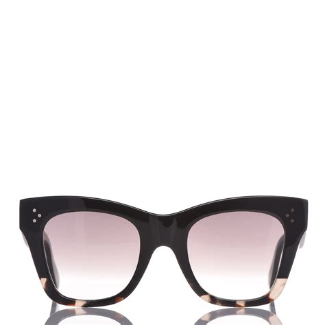 CELINE Acetate Cat Eye Sunglasses CL40004I Havana Black 